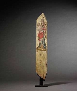 木柱
佚名
瑞典，約 1400年
木
高：64.0厘米；
闊：11.0厘米
麥卡錫蒐藏
圖片來源：Mark French
 